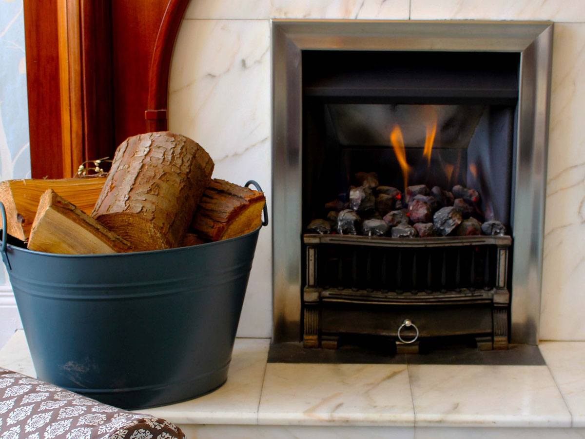 electrical fireplace in residential home