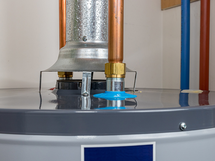 the top view of a water heater